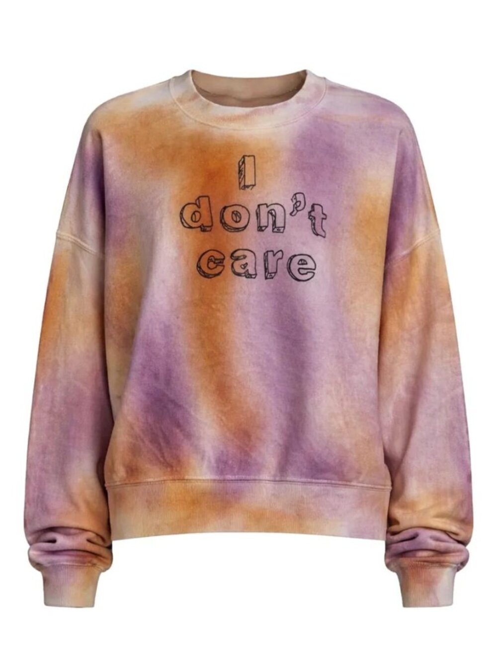 R13 NWOT I don't care cropped crewneck orange with purple S
